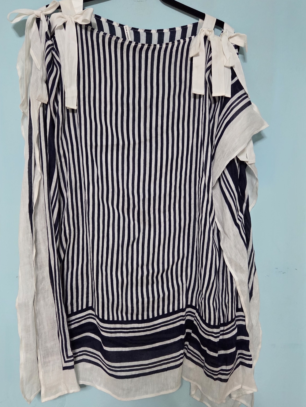 Navy and White Striped Cover Up